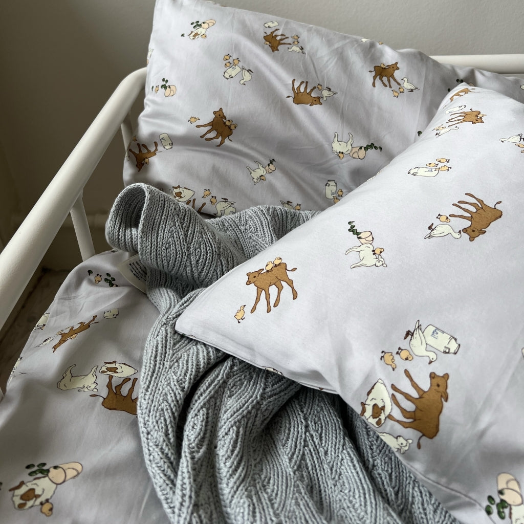 Junior bedding Farm blue Organic Cotton-140x100cm Konges Slojd
