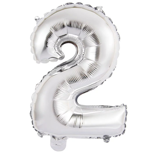 Silver Foil Number Balloon 0 to 9 - 96cm