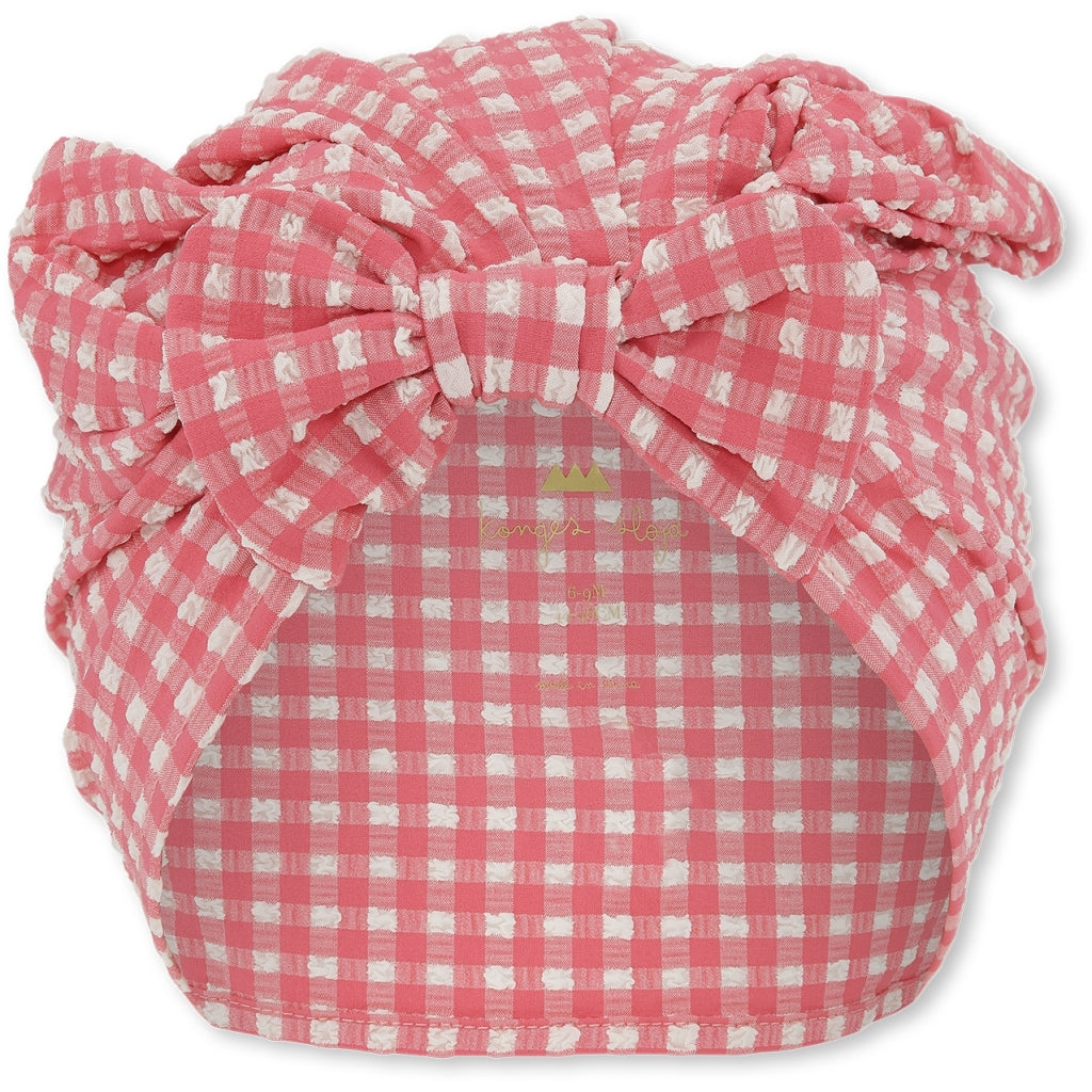 Kid's waterproof turban with sun protection UPV50 3M-4Y Soline Desert Rose Gingham - Konges Slojd