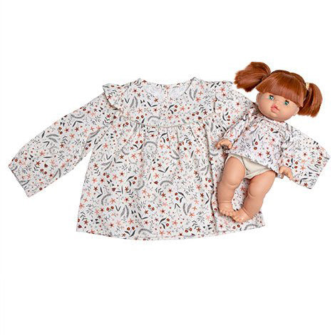 Duo set floral blouse for children 18-24m + doll blouse