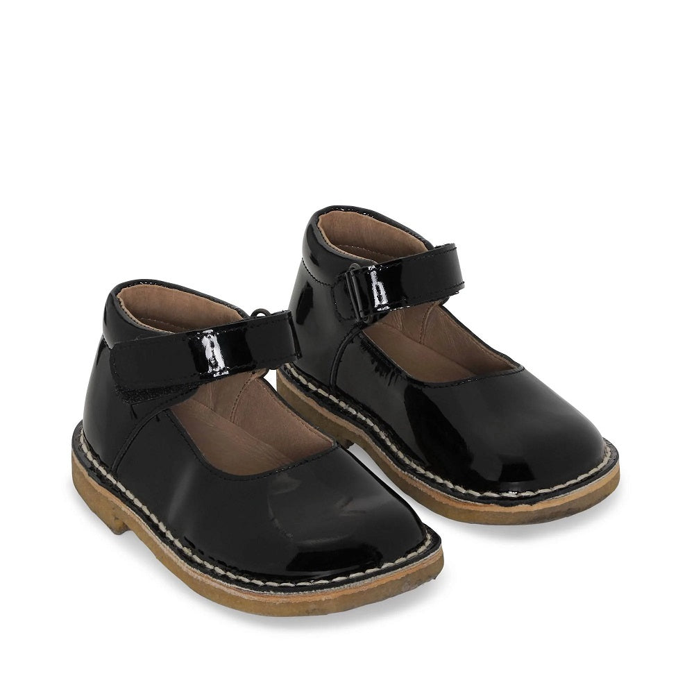 Παιδικό δερμάτινο παπούτσι λουστρίνι Black - Νούμερο 23-31 Konges Slojd