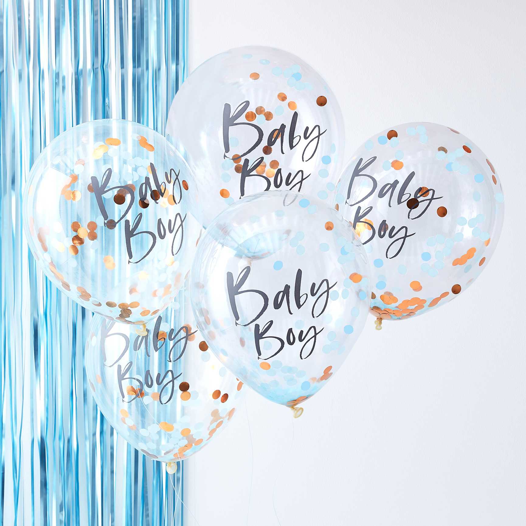 Blue Baby Boy Baby Shower Confetti Balloons (5pcs)