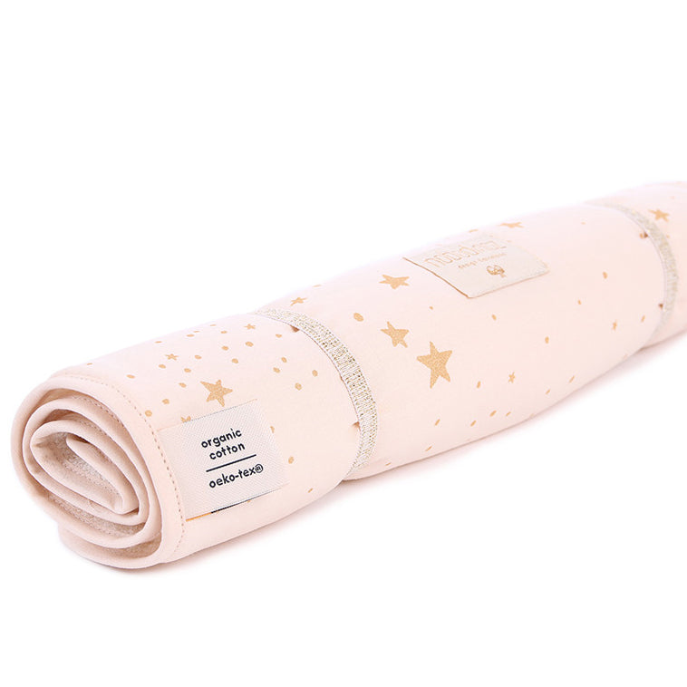 Nomad changing pad - gold stella dream pink 100% organic cotton 60x35cm New Elements Nobodinoz
