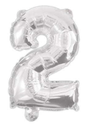 Silver Foil Number Balloon 0 to 9 - 96cm