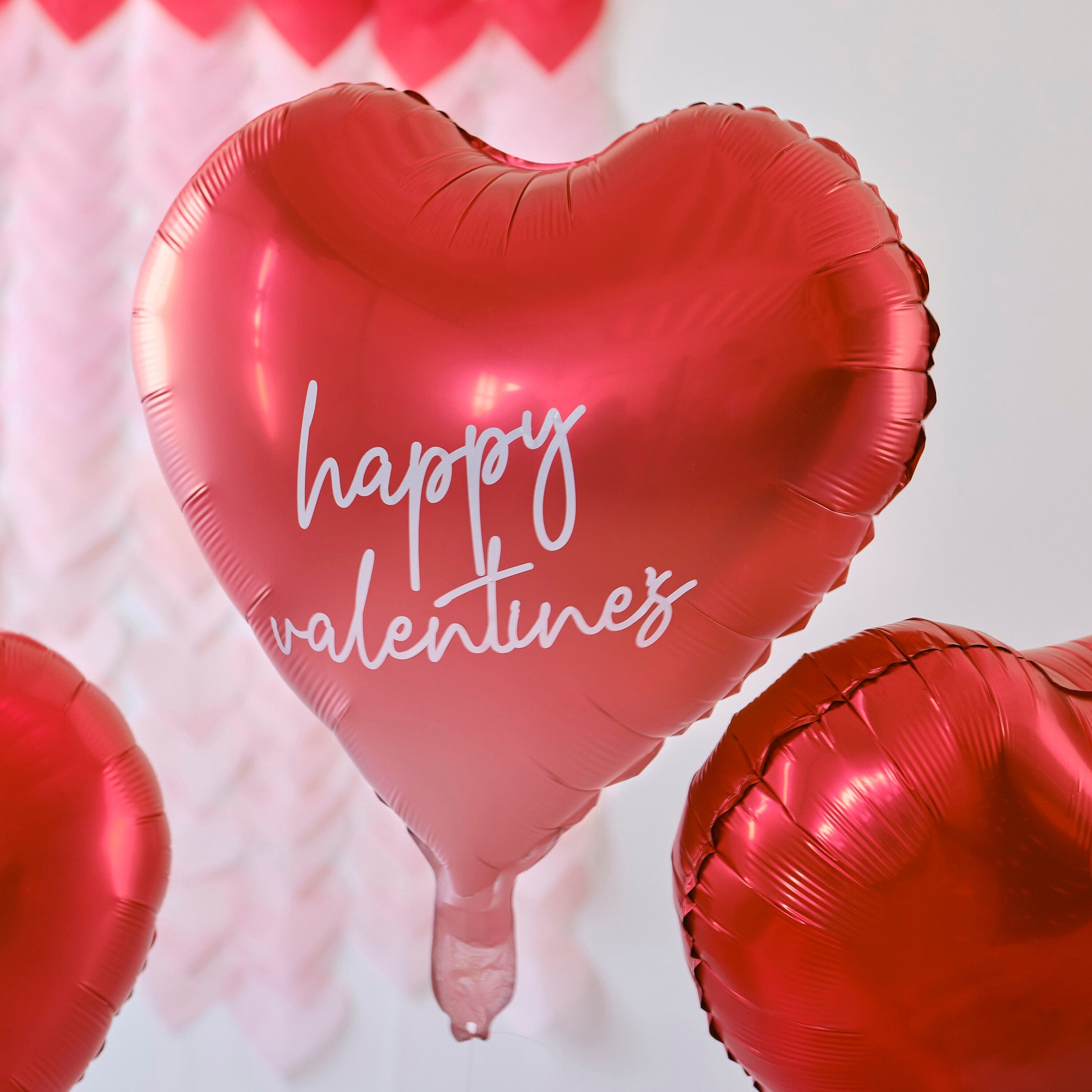 Customisable Heart Valentines Balloons with Stickers-5pcs