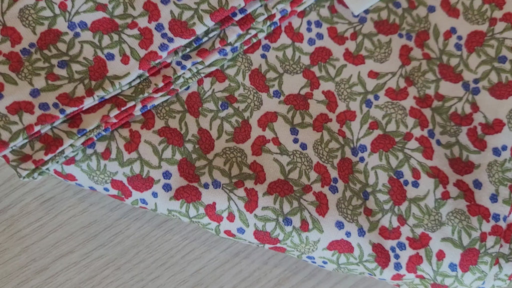 Παιδική Παπλωματοθήκη-Μαξιλαροθήκη για παιδική κούνια + Tote Bag Carnations - Οργανικό Βαμβάκι-140x100cm Konges Slojd