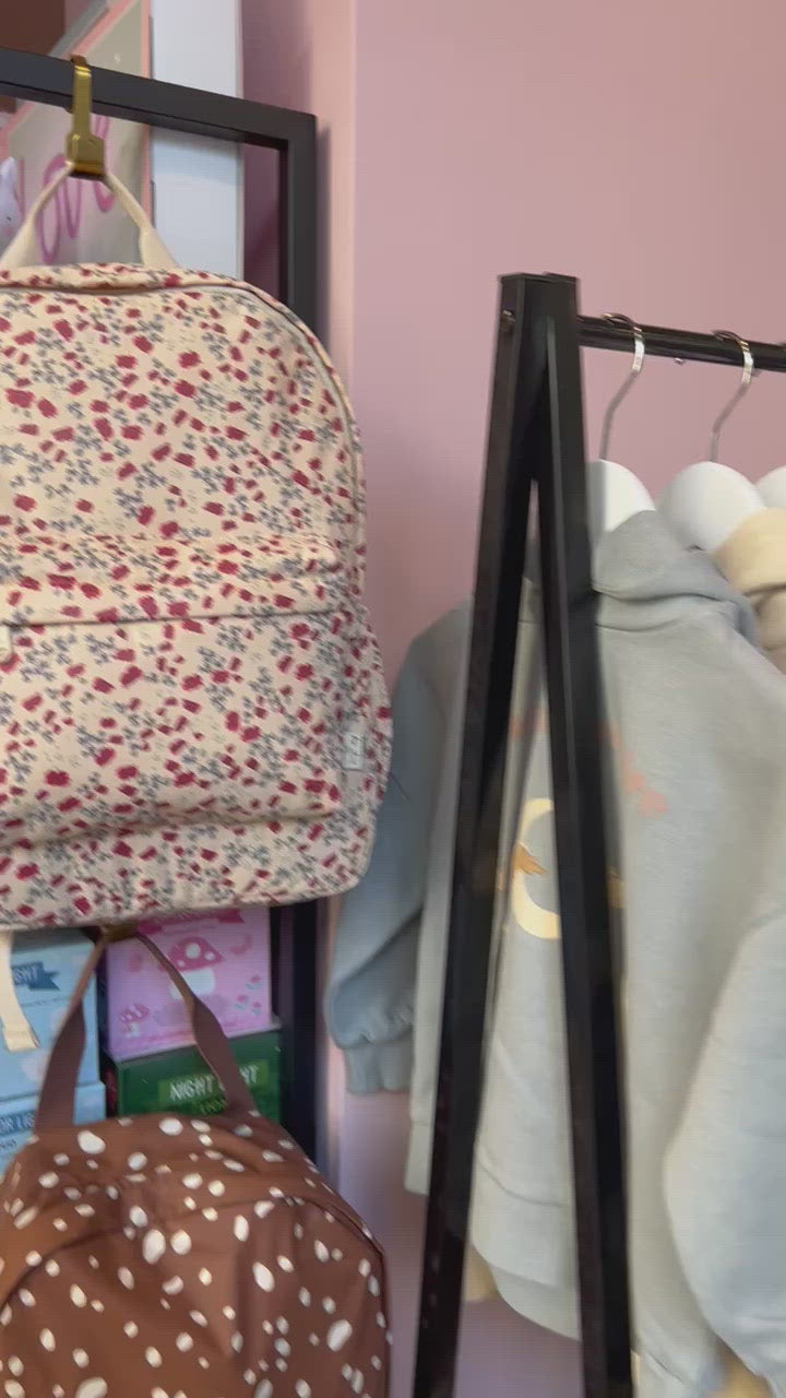 Children's Cotton Floral Romper With Ruffle Collar 6M-3Y Rose Hip Blue Konges Slojd