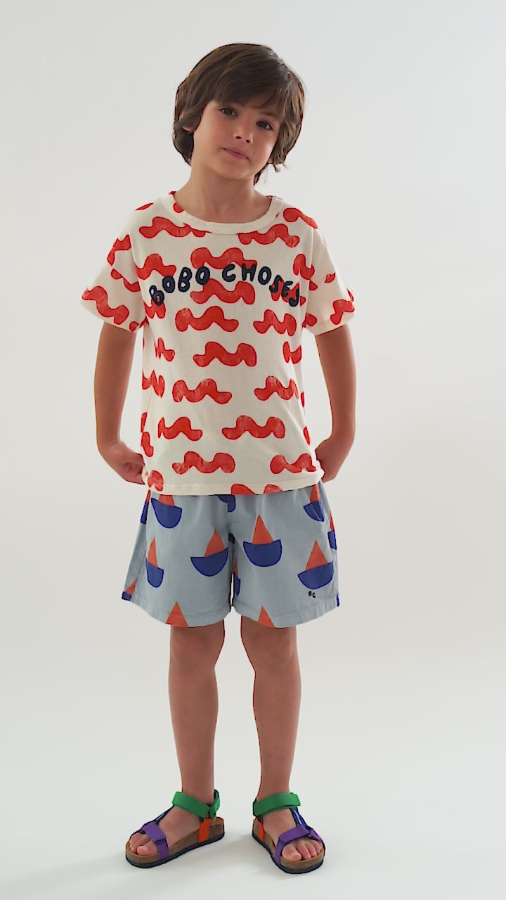 Παιδική βερμούδα με καραβάκια από 100% οργανικό βαμβάκι - 2 έως 11 χρονών - Bobo Choses