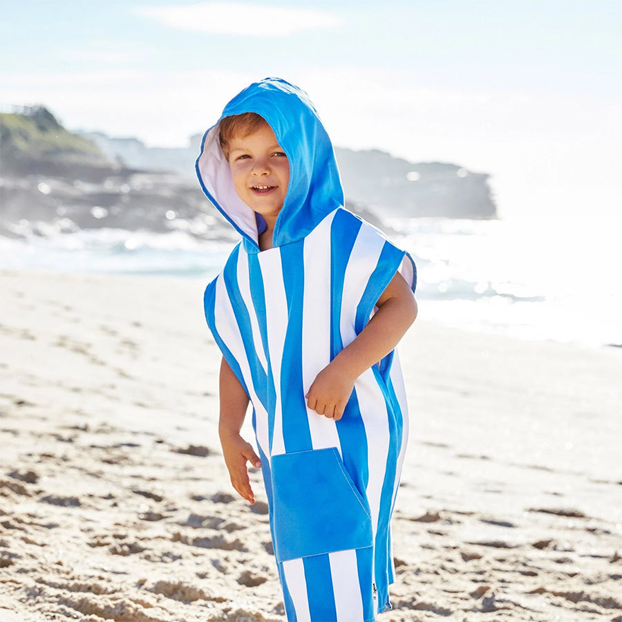 Kid's Poncho Quick Dry Hooded Towel - Bondi Blue 8-10 years - Dock and Bay