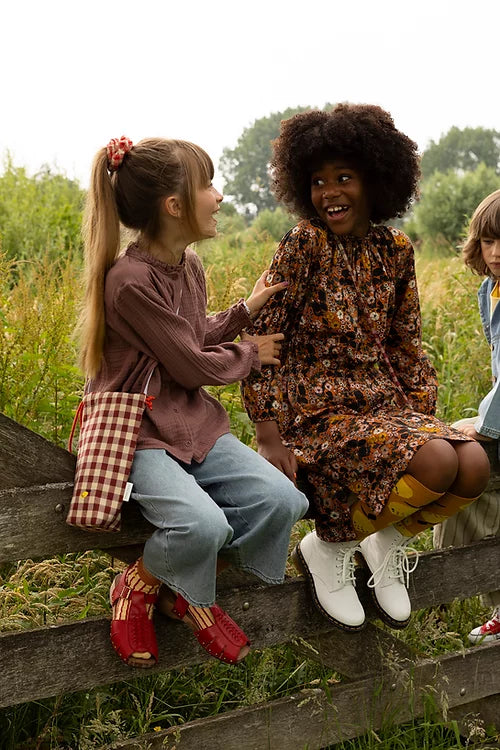 Sticky Lemon Scrunchies Set of 2 poppy + grape gingham
