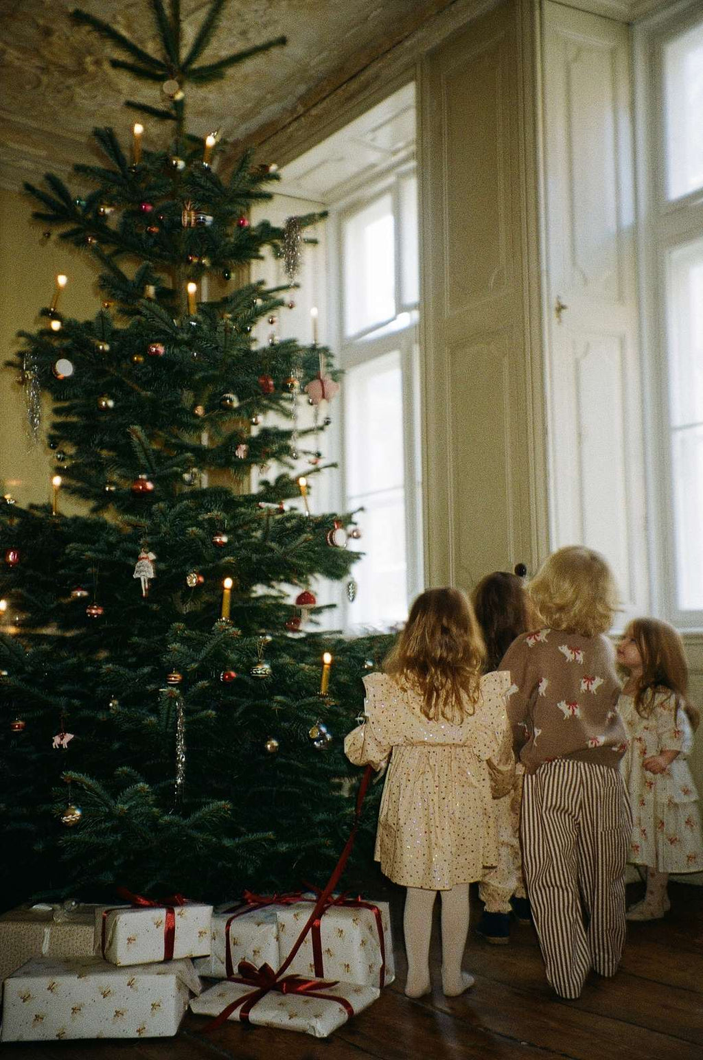 Kid's foil heart frill dress 9M-2Y Konges Slojd