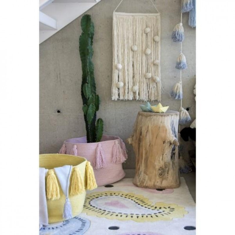 Lorena Canals tie dye garland pom poms light blue - 1,7m