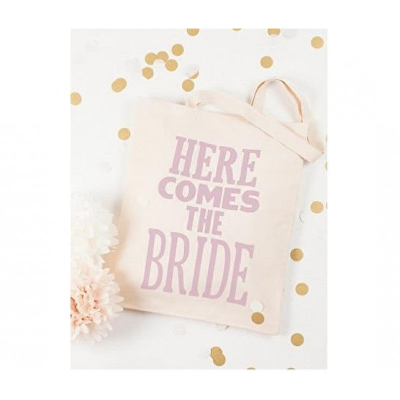 Tote canvas bag-Here Comes The Bride