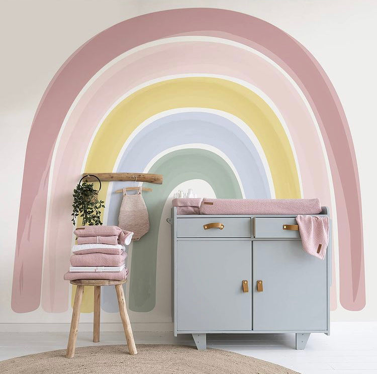 Ψηφιακή φωτο-ταπετσαρία τοίχου Rainbow Pink 300X280cm για το παιδικό δωμάτιο Little Dutch