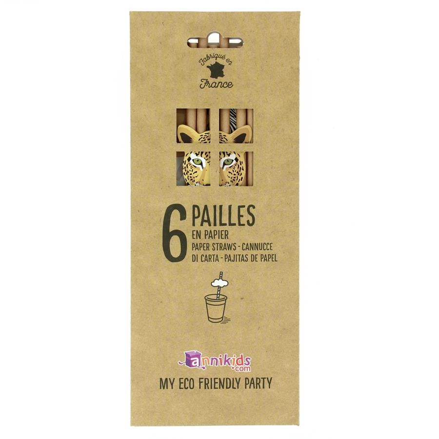 Σετ 6 χάρτινα καλαμάκια Πάρτυ - Σαβάνα