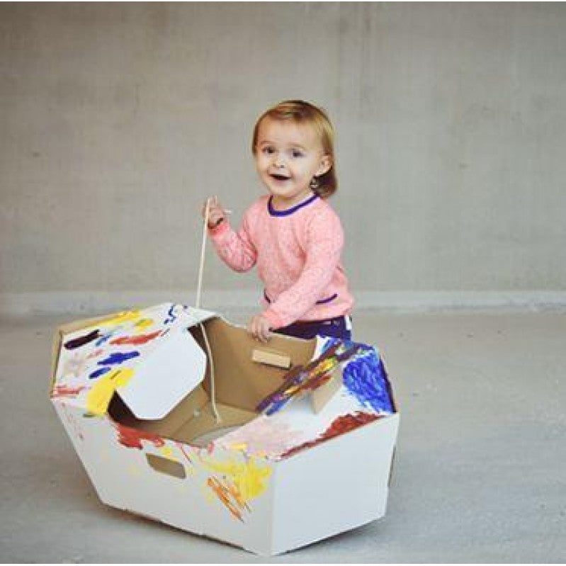 Cardboard boat for painting