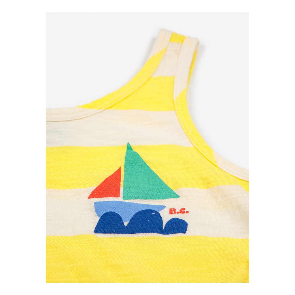 Kid's organic cotton stripes playsuit-Bobo Choses-2-10Y