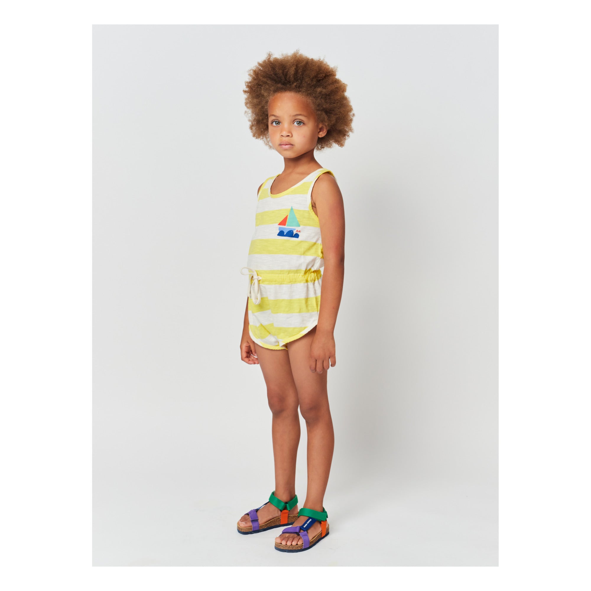 Kid's organic cotton stripes playsuit-Bobo Choses-2-10Y
