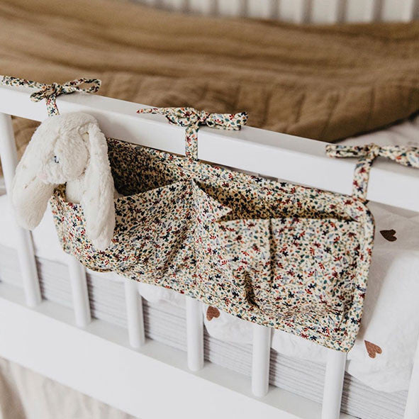 Storage Pockets for Cot Floral Organic Cotton 34x17cm Louloudi Konges Slojd