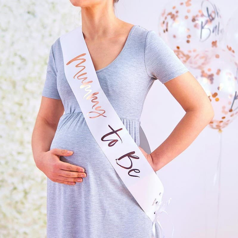 Rose gold foiled "Mummy to be" sash 75x10cm TW-824 Gingerray