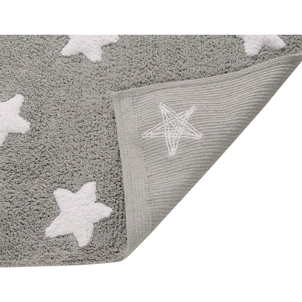 Lorena Canals. Room rug gray stars white 120 x 160cm