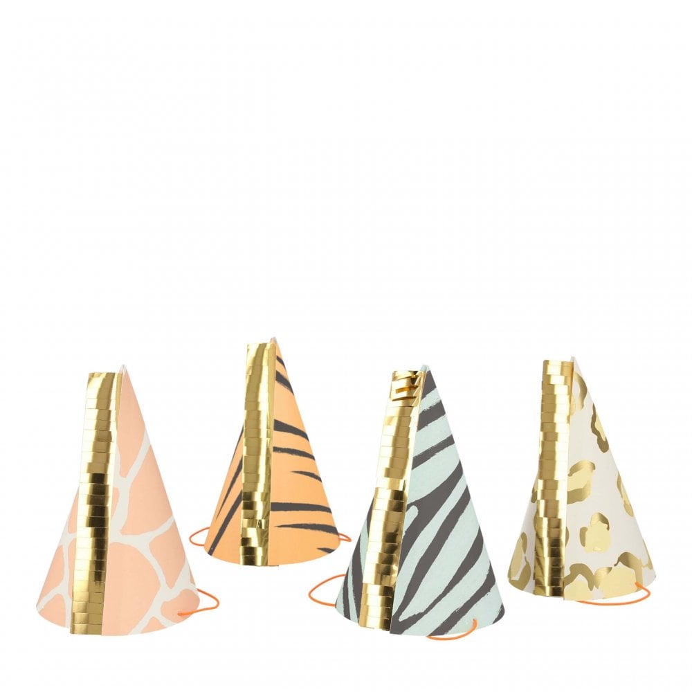 Meri Meri Safari Animal Print Party Hats (x 8)