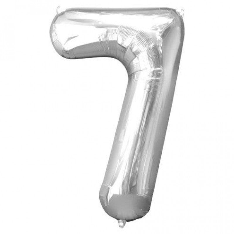 Silver Foil Number 7 Balloon - Pick And Mix - 35cm