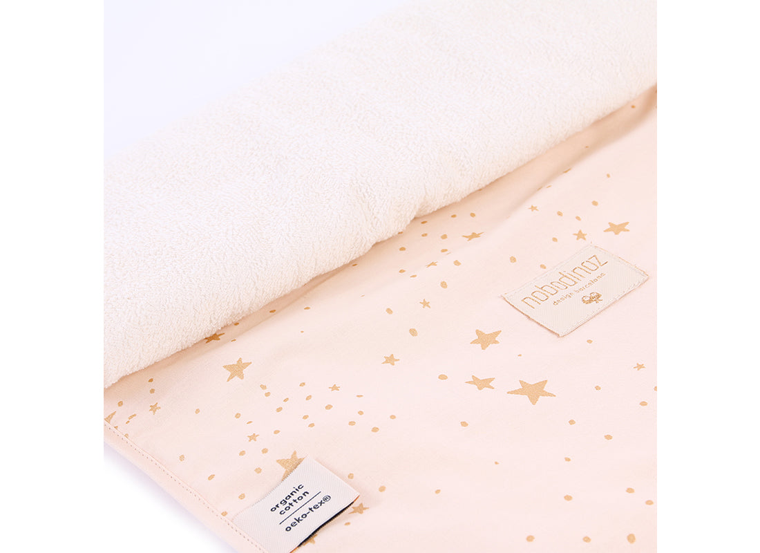 Nomad changing pad - gold stella dream pink 100% organic cotton 60x35cm New Elements Nobodinoz