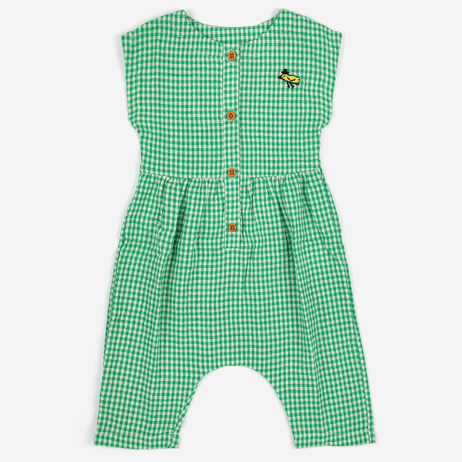 Baby's green vichy overall-Bobo Choses 3M-2Y