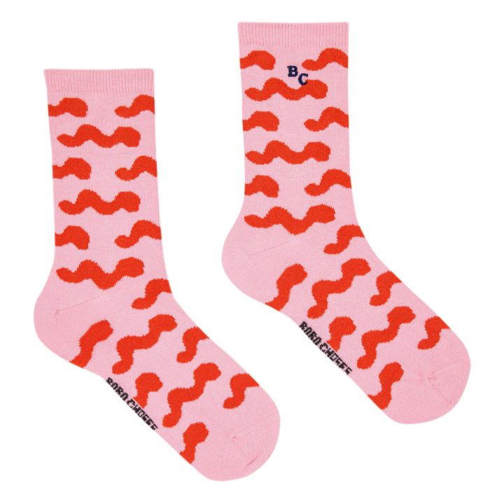 Kid's long pink waves socks-Bobo Choses-23-37