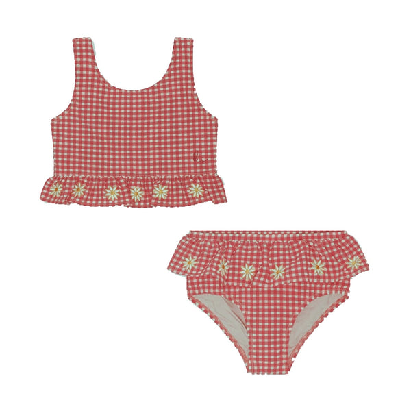 Kid's bikini swimsuit Soline Desert Rose Gingham 9M-10Y - Konges