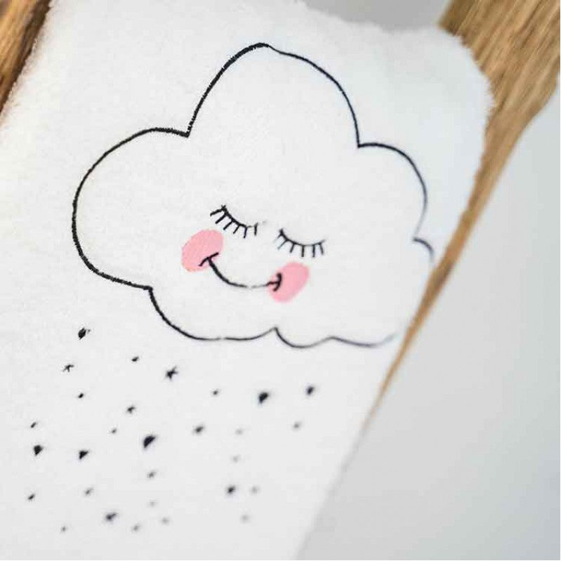 Σετ 2 βαμβακερές πετσέτες με κέντημα συννεφάκι