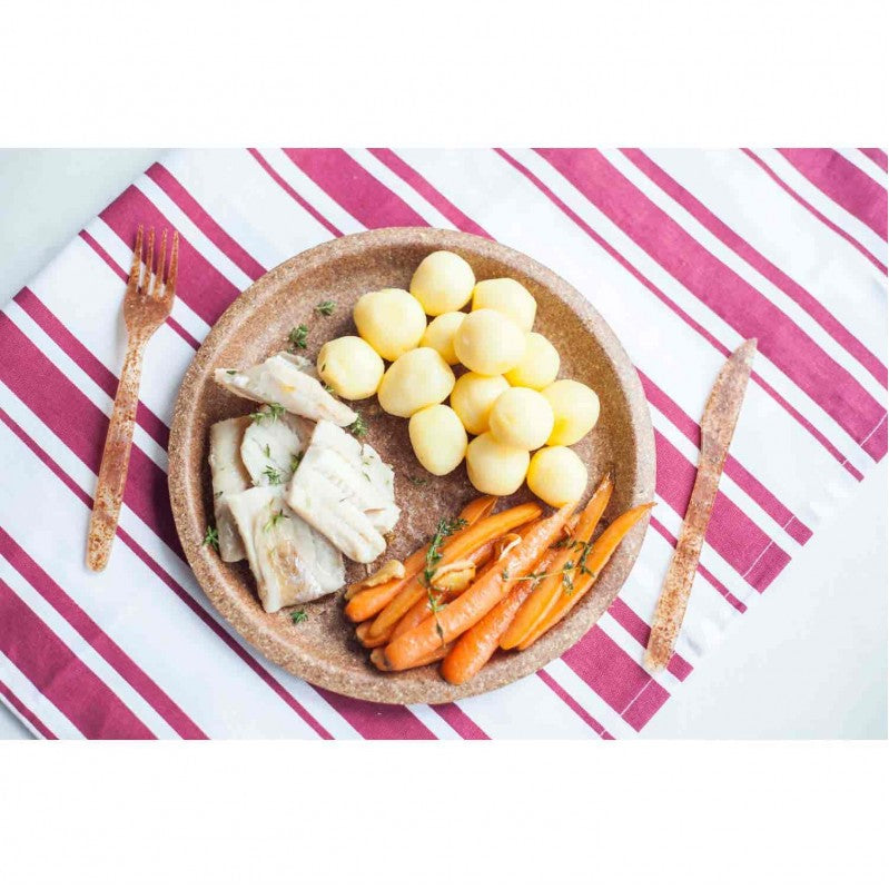 Παιδικό πιάτο μίας χρήσης από πίτoυρο σίτου βιοδιασπώμενο δ24 cm (συσκευασία 10 τμχ)