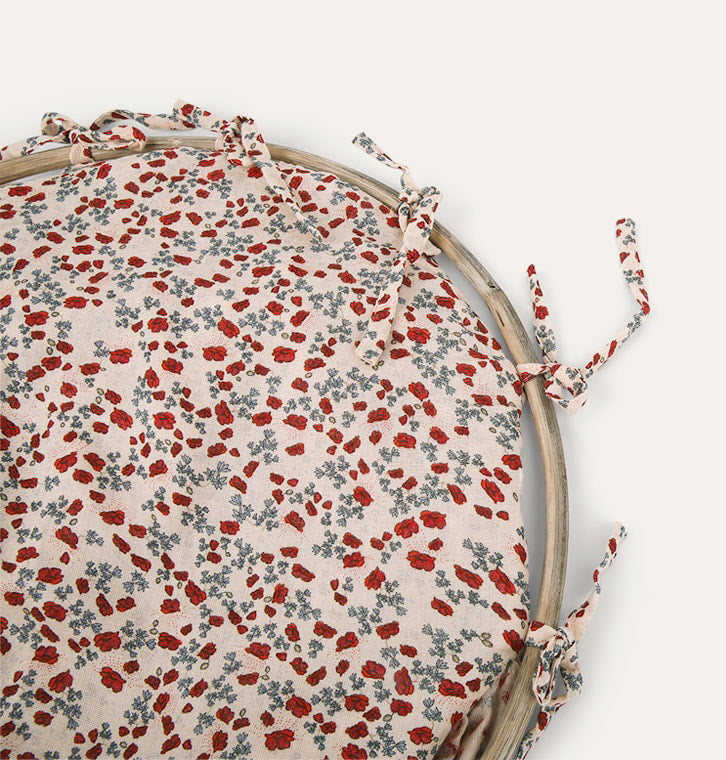 Διακοσμητική κουνουπιέρα για το υπνοδωμάτιο οργανικό βαμβάκι 3m Poppy-floral κοκκινο Konges Slojd