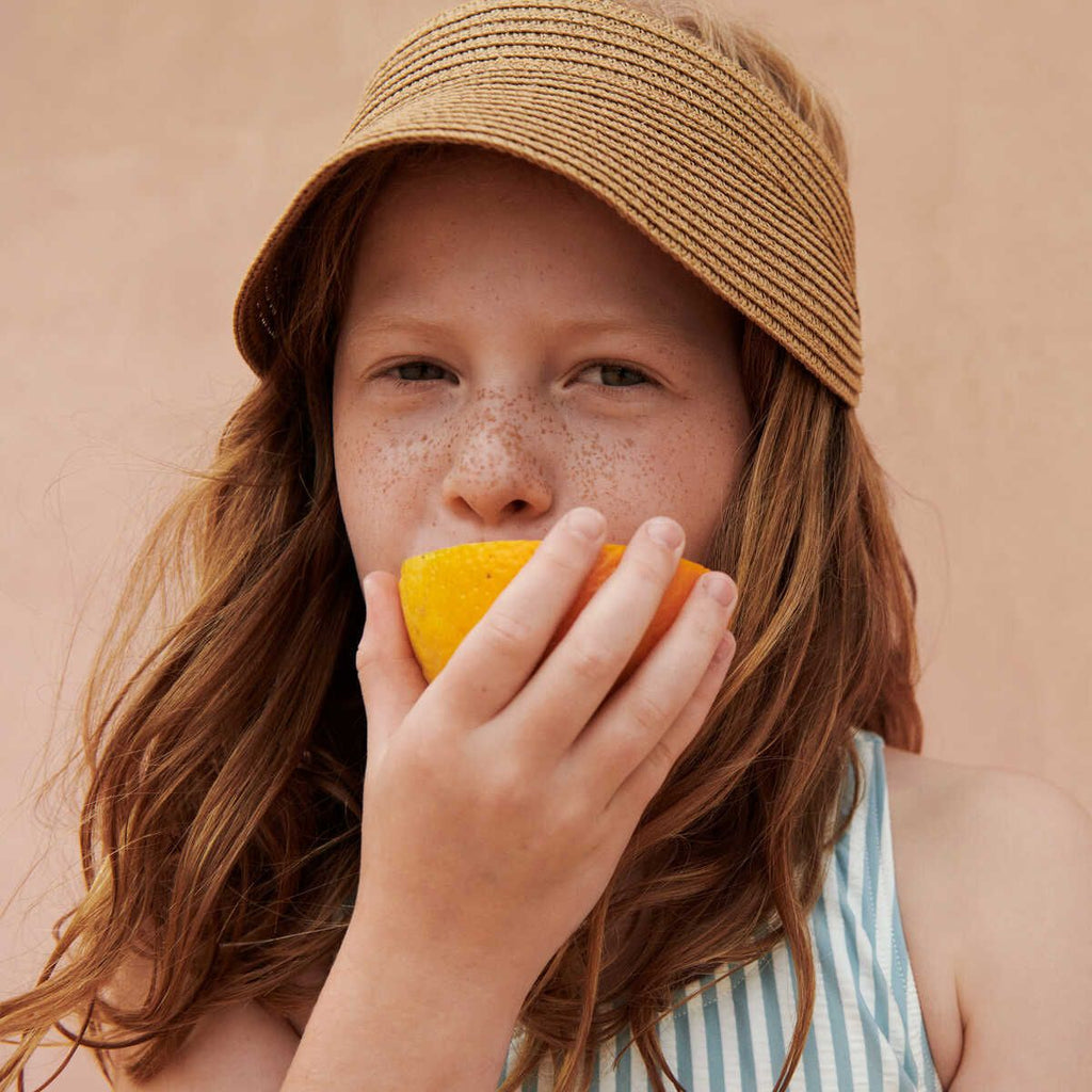 Children's straw hat  Visse visor brown - size 50-54cm - Liewood