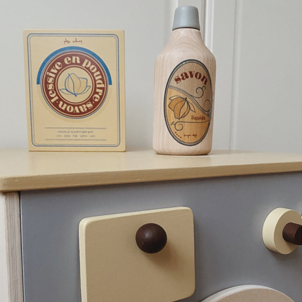 Wooden Children's Toy Laundry Soap Set 3pcs Konges Slojd