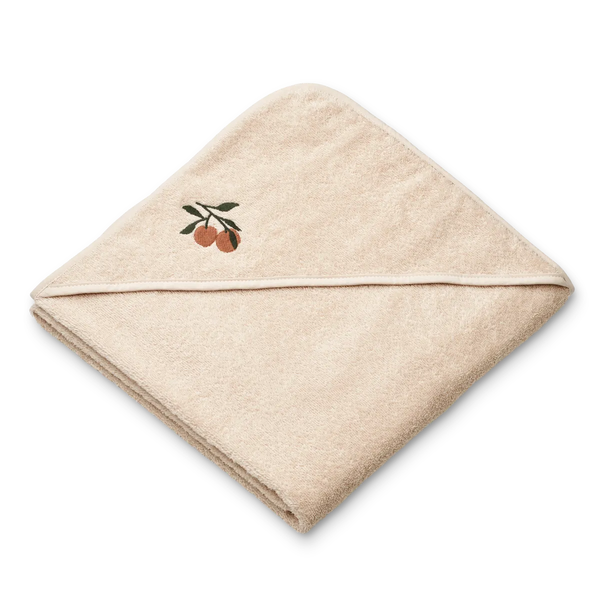 Βαμβακερή βρεφική μπουρνουζοπετσέτα Goya  100x100cm 100% οργανικό βαμβάκι Peach/Sea shell Liewood