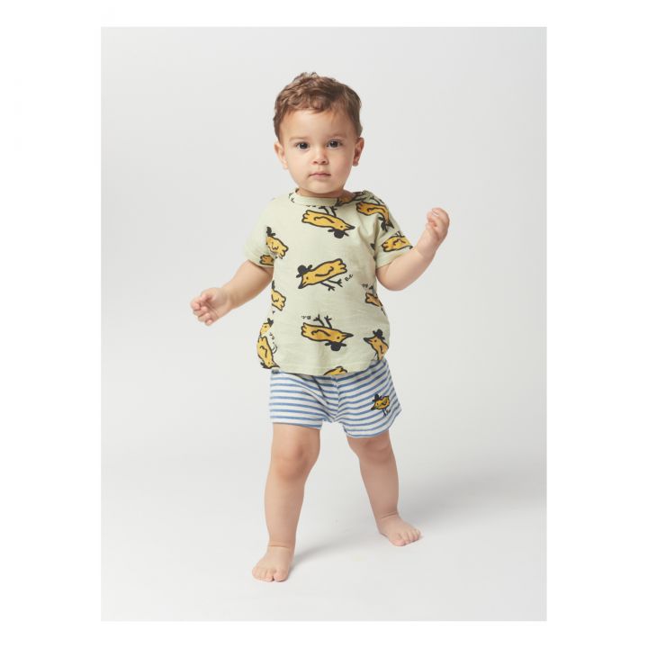 Mr Birdie all over t-shirt 3-24M Light green - Bobo Choses