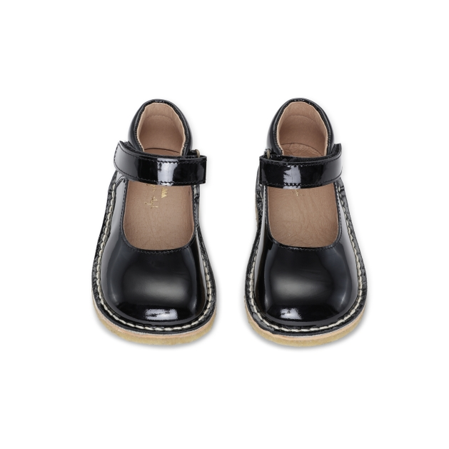 Παιδικό δερμάτινο παπούτσι λουστρίνι Black - Νούμερο 23-31 Konges Slojd