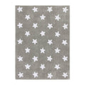 Lorena Canals. Room rug gray stars white 120 x 160cm
