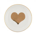 Ceramic plate with foil heart 11.5cm x 11.5cm